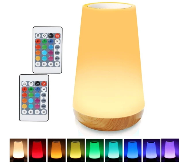 Taipow - Lampada da comodino a LED, multicolore, a 360°, ricaricabile