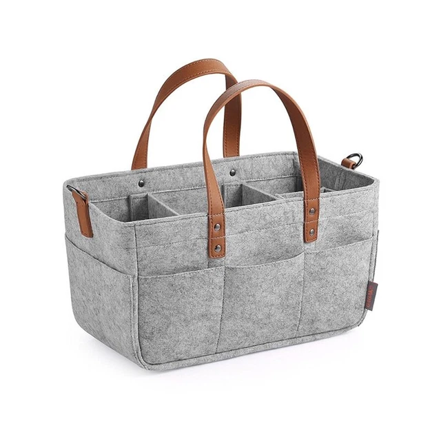 Baby Felt Storage Nursery Basket Infant Diaper Bag with Handle Caddy Changing