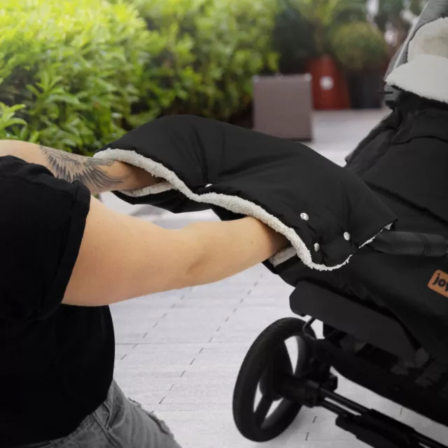 Guantes para carrito de bebé manguitos calientamanos negros manoplas contra frío