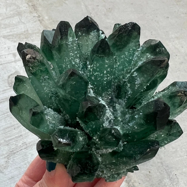 760g New Find green Phantom Quartz Crystal Cluster Mineral Specimen Healing314 6