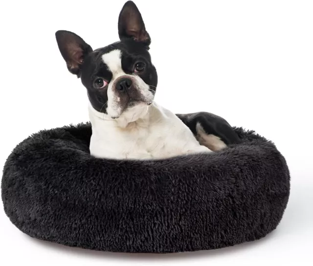 Dog Donut Calming Bed Round Plush Cat Pet Beds Soft Washable Anti Anxiety 80 Cm