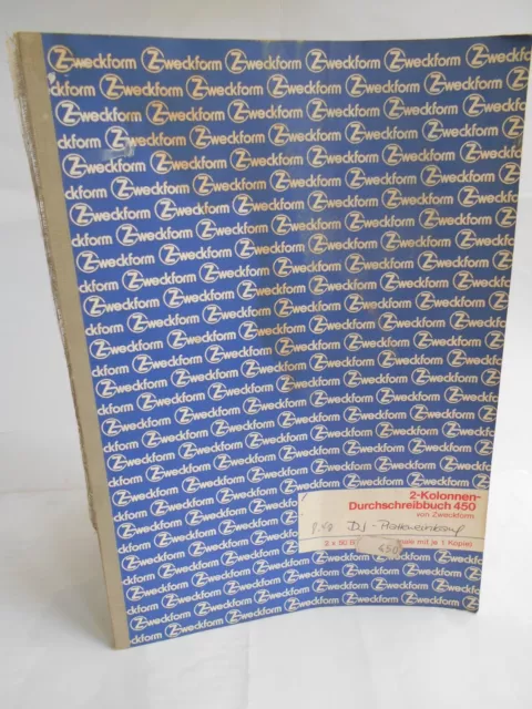 ZWECKFORM 2-Kolonnen-Durchschreibbuch 450.  Originale + Kopien. Gebrauchsspuren