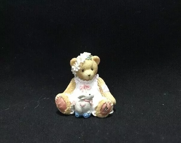 L@@K 1993 Enesco Cherished Teddies Priscilla Hillman 916358 mini bear& toy bunny