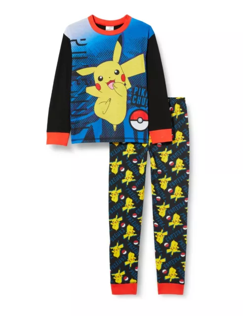 Pokemon Boys Pyjamas, Kids Pikachu PJ Set, Ages 6 to 13 Years Old