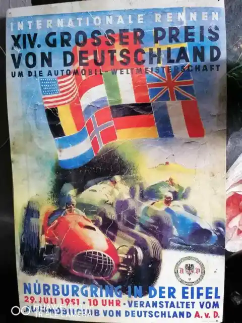 Blechschild Nürburgring Autorennen AVD Grosser Preis von Deutschland 1951/ Eifel