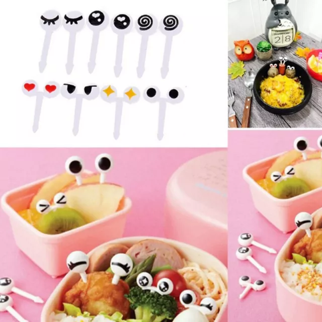 Mini Eyes Kids Fruit Fork Children Farm Cartoon Fork Bento Snack Cake ToothATEW