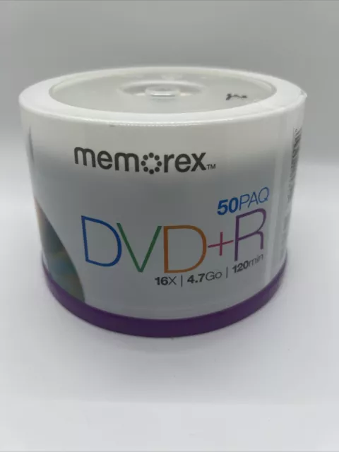 Memorex 50 Pack DVD-R  16X Blank Media 4.7GB 120 Min Recordable Discs New Sealed
