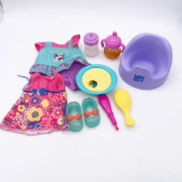 Baby Alive Doll Baby Accessories Clothes Potty Bottle Banana Bowl Brush Shoes