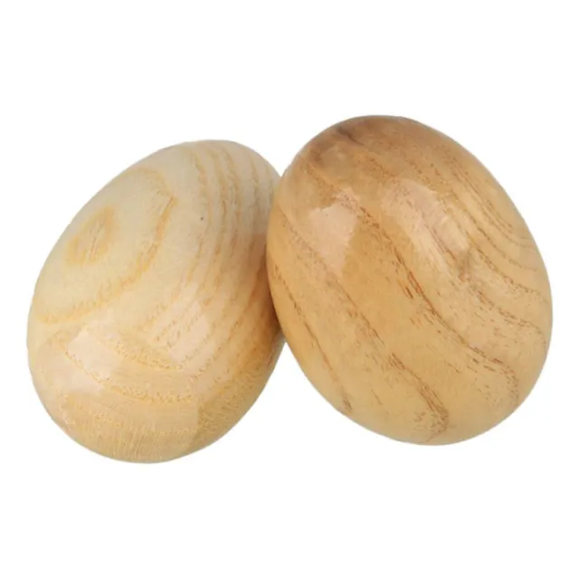 2Pcs Wooden Egg Shaker Rattle Percussion Musical Instruments Children Toy Gift