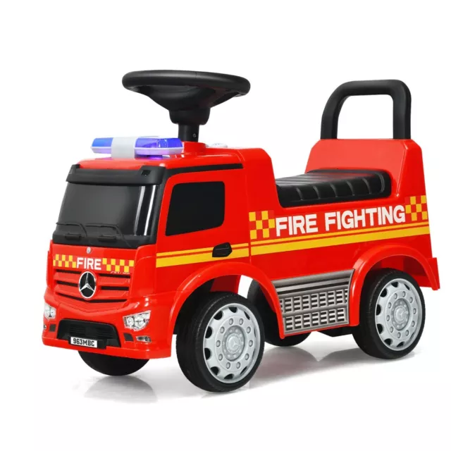 Porteur pour Enfants 12-36 Mois Voiture de Pompiers avec Espace de Rangement-So