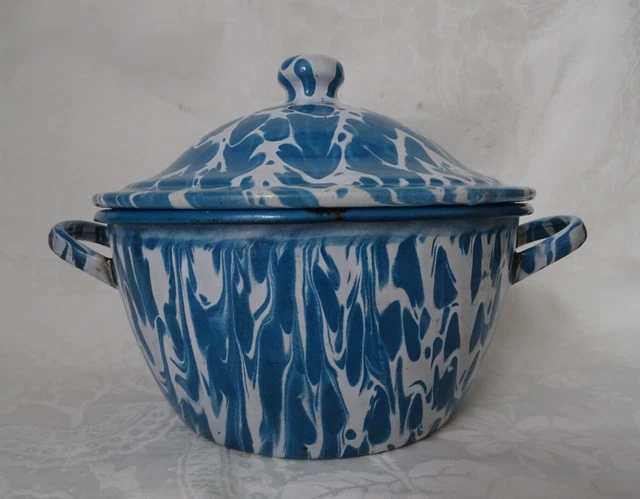Cocotte Ancienne Tôle émaillée – Rouge – Faitout Vintage France