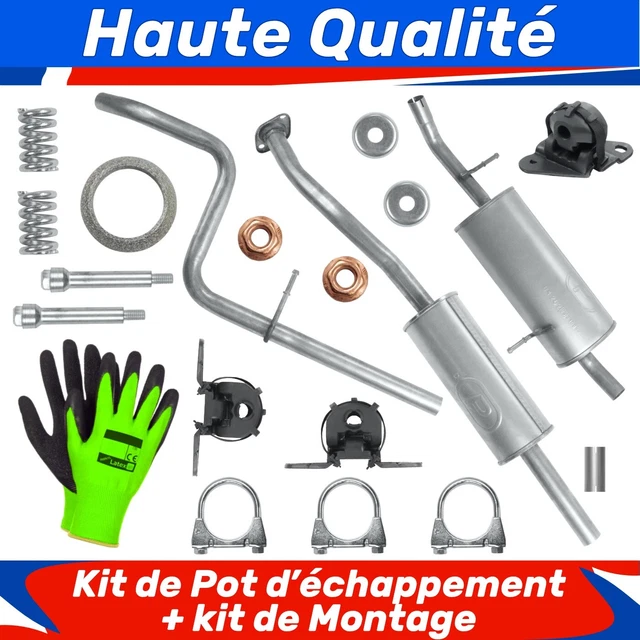 Kit Pot D'échappement Complet Pour Chevrolet Matiz 0.8 (2005-2010) - Acier Argenté - Neuf