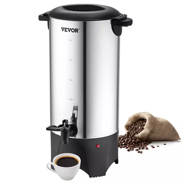 VEVOR Percolateur à Café Distributeur de Boissons Chaudes 7,4 L 50 Tasses Inox