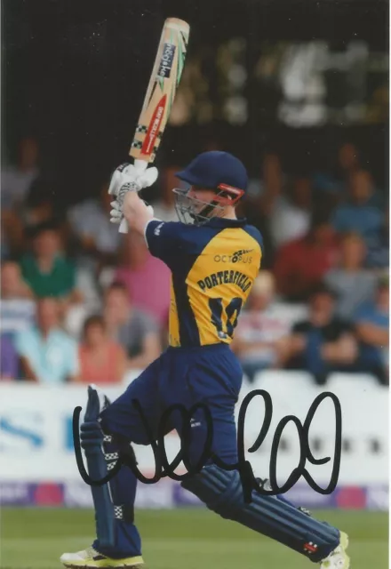 WARWICKSHIRE CRICKET: WILLIAM PORTERFIELD SIGNED 6x4 ACTION PHOTO+COA