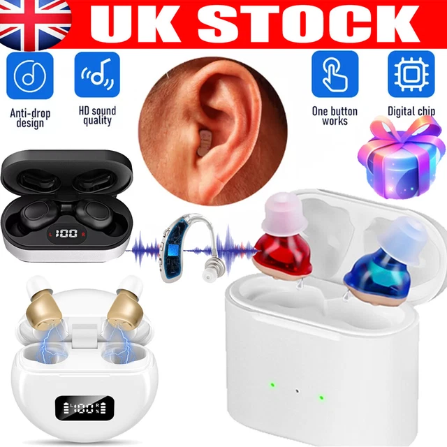RECHARGEABLE DIGITAL INVISIBLE Hearing Aid In-Ear Enhancer Sound Voice ...
