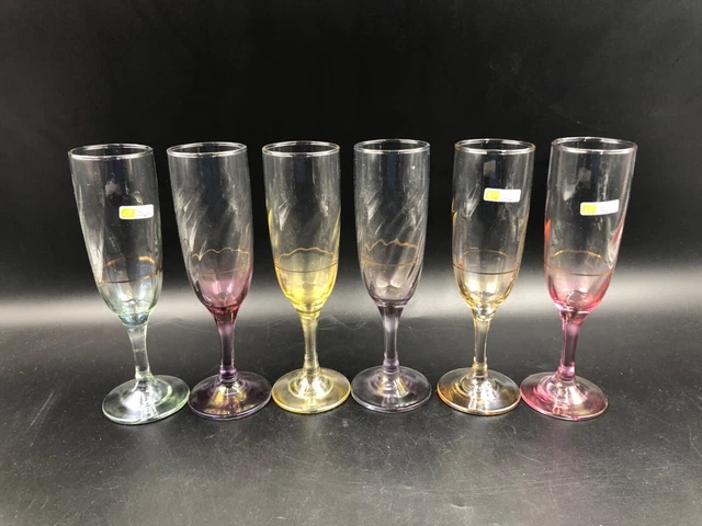 Cristallo D'arte Bicchiere Calice Flutes Prosecco Vetro Colorato Cristal Mode