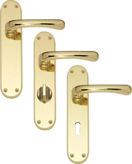 HOWDENS BERTELLI IDRO Door Handles Polished Brass END OF LINE £44.88