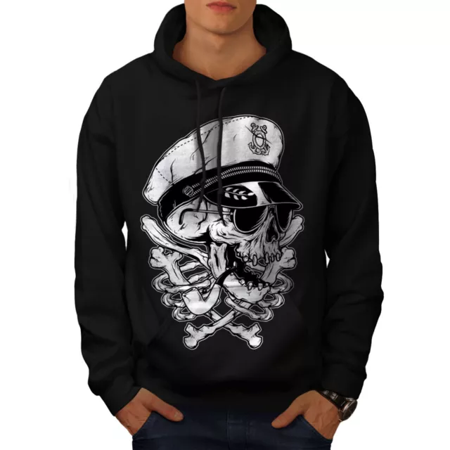 Wellcoda Pirate Swag Head Skull Mens Hoodie, Skull Casual Hooded Sweatshirt
