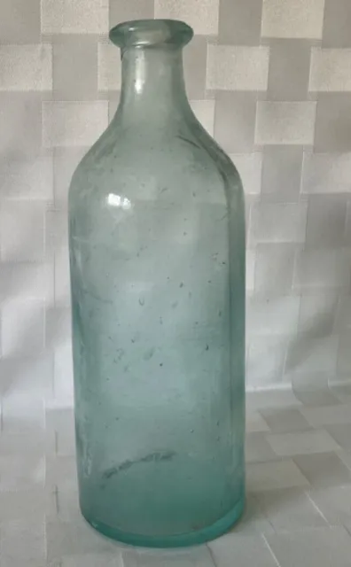 ANTIQUE 1890's J WALKER'S V.B. VINEGAR BITTERS BLOB TOP 8.5" AQUA GLASS Bottle
