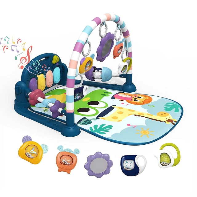 Baby Play Mat Baby Gym, Play Piano Activity, 5 Infant Learning Sensory Baby Toys