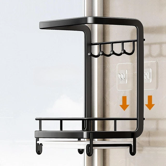 Organisateur d'évier de cuisine extensible avec rail de suspension pour torchon en acier inoxydable Organisateur d'évier de cuisine extensible avec rail de suspension pour torchon en acier inoxydable