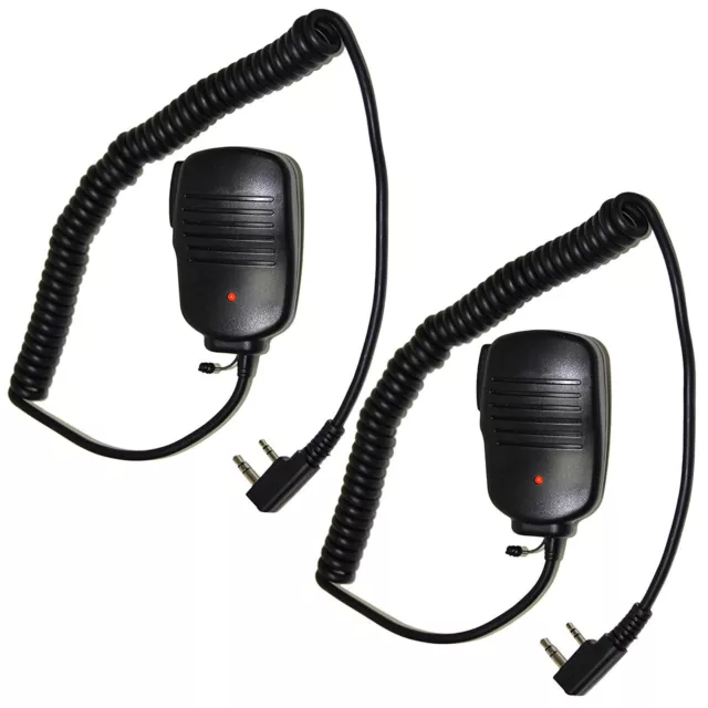 2-Pack HQRP 2 Pin Mini Speaker Mic for Kenwood NX TH TK Series Two-way Radio