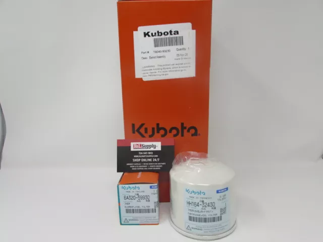 Genuine Kubota Engine Oil Fuel & Air Filter Kit  Fits L3400 L3800 L3800F L3800Dt