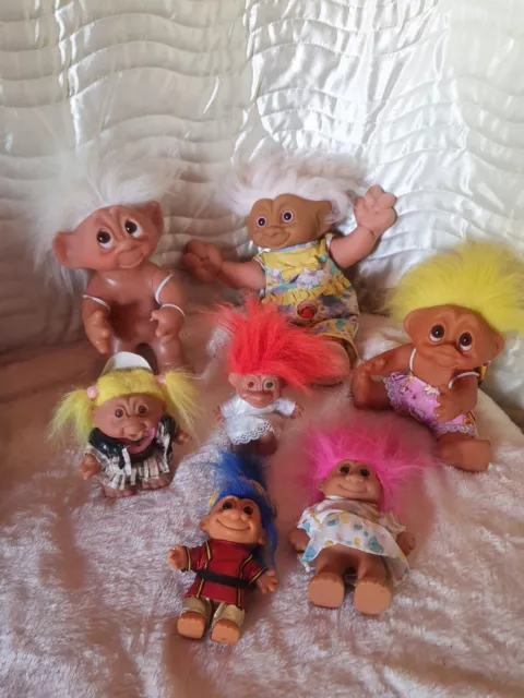 Lote de trabajo Russ 1977 1980 1986 Dam Trolls Norfin coleccionable vintage