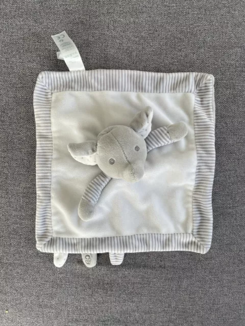 Doudou Éléphant OKAIDI OBAIBI OB Plat doudou gris Rayé blanc TBE