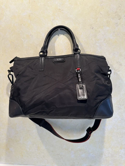 Tumi Tote Bag Ballistic Nylon Leather Triple Compartment Shoulder and handles