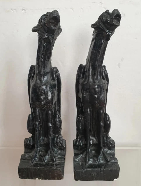 Ancienne Sculpture Gargouille Applique Murale Platre Style Gothique Ancienne Sculpture Gargouille Applique Murale Platre Style Gothique