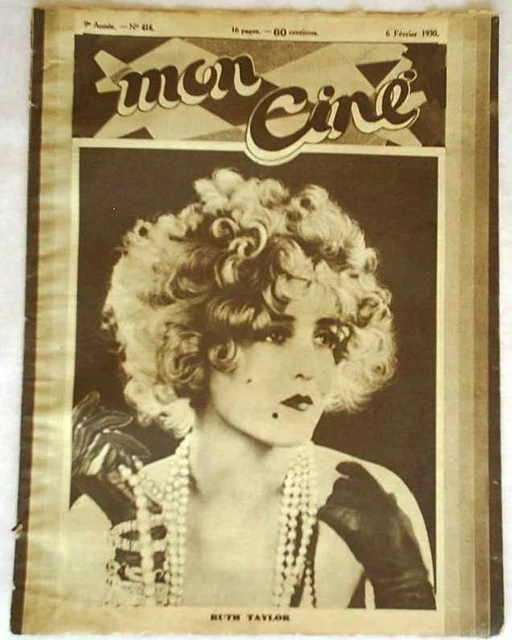 VINTAGE 1930 RUTH TAYLOR MAGAZINE COVER MON CINE nr. 416 - 1930 EUR 54 ...