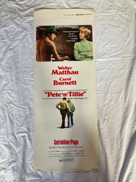 "Pete N' Tillie"-Original Vintage Movie Poster w/ Walter Matthau, Carol Burnett