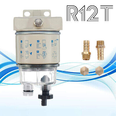 R12T Separatore d'acqua per filtro carburante a rotazione marina per barche Adatto per motoscafo Alloggiamento filtro carburante 