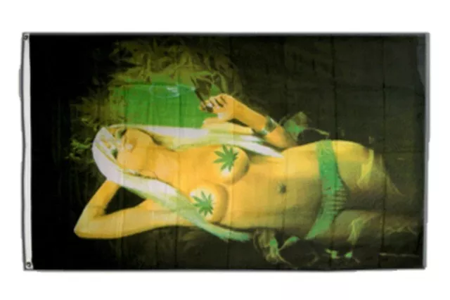 Fahne Cannabis Hippie Girl Flagge  Hissflagge 90x150cm