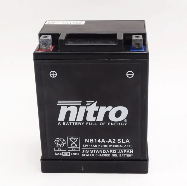 Nitro NB14A-A2 / YB14A-A2 SLA GEL AGM Batterie 14AH - Einbaufertig (YTX14AH-BS)