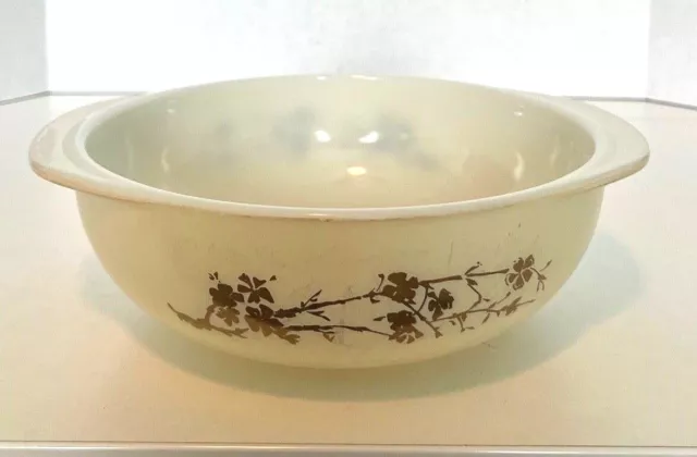 VTG Pyrex Golden Branches Promotional Bowl Casserole 2 Qt no Lid 024