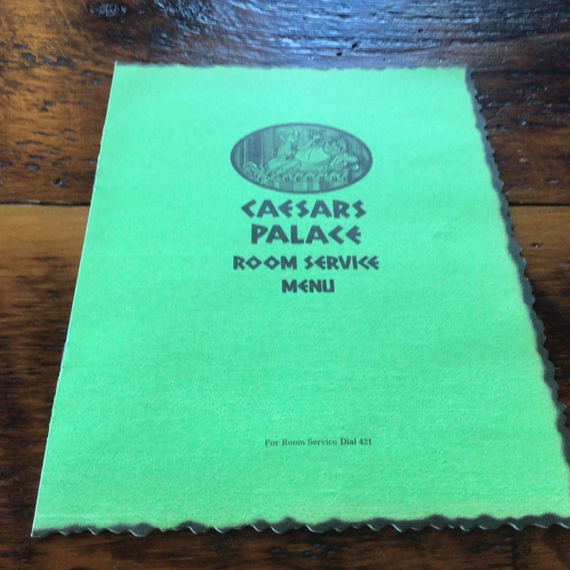 1970S CAESARS PALACE Hotel Room Service Menu Las Vegas Nevada Multiple