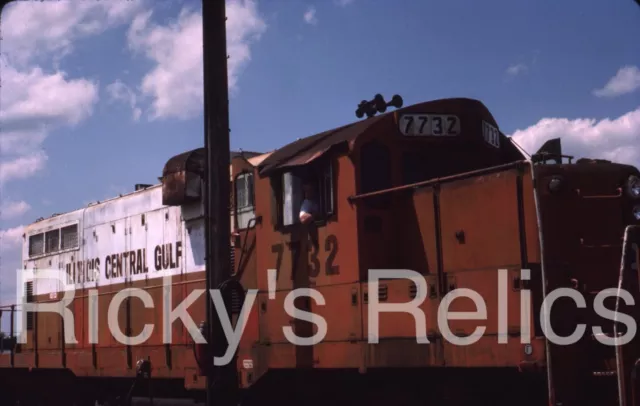 Original Slide ICG #7732 EMD GP38 Illinois Central Gulf 1986