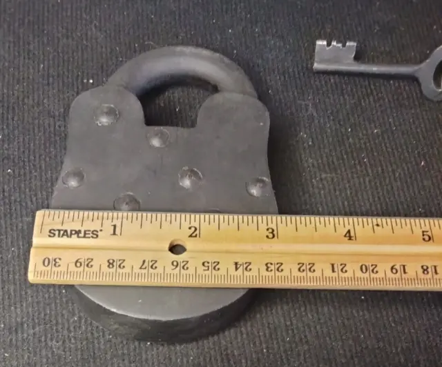 Medieval Large Iron Lock & Wrought Iron Padlock Chest Replica 3