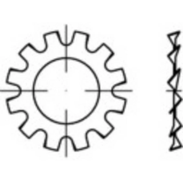 TOOLCRAFT 138318 Rondelle dentée Ø intérieur: 4.3 mm DIN 6797 Acier à ressort