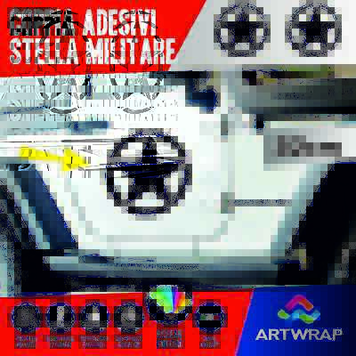 Coppia Adesivi Stella Militare usurata U.S. ARMY JEEP WRANGLER RENEGADE RUBICON