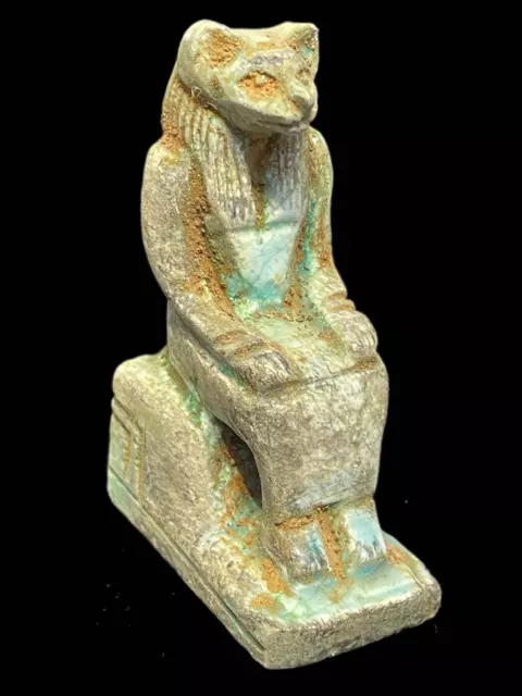 ANCIENT EGYPTIAN HEAVY STONE STATUE DEPICTING THE GOD SEKHMET - 664 - 332bc (3)