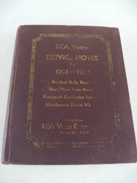 Rca Victor Service Notes 1931-32 Broadcast & Shortwave Receivers Red Book 1St Ed