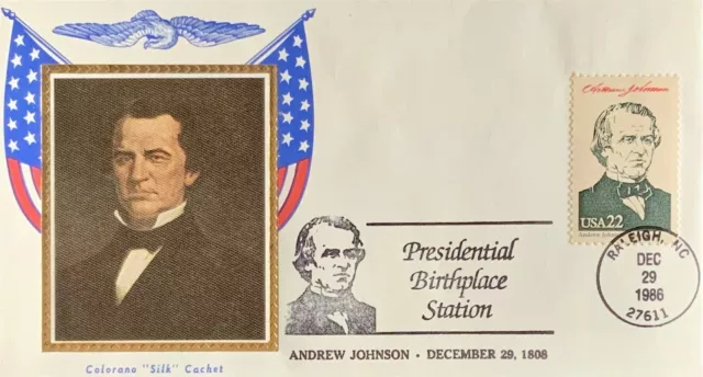 Colorano Silk 2217 Presidential Birthplace Station Andrew Johnson Raleigh NC
