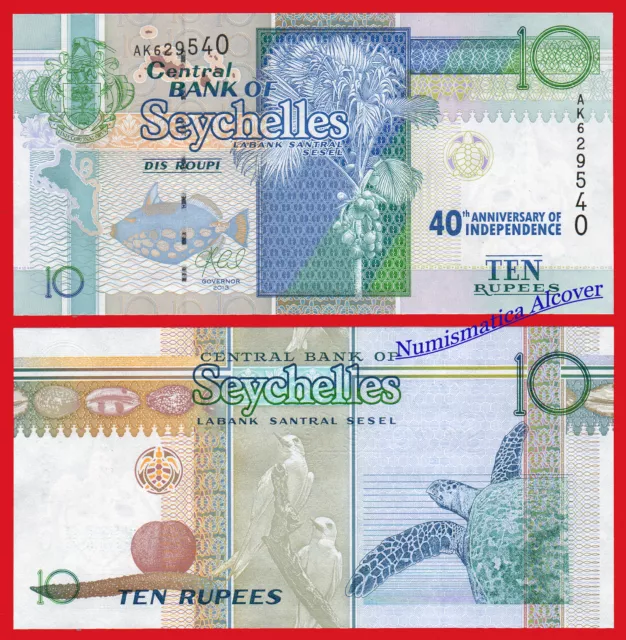 SEYCHELLES ISLAS 10 Rupees rupias 2013 2016 Commemorative Pick 52 SC / UNC