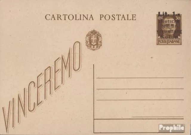 Kotor (Dt. Bes.2.WK.) P1 Amtliche Postkarte ungebraucht 1944 Aufdruckausgabe