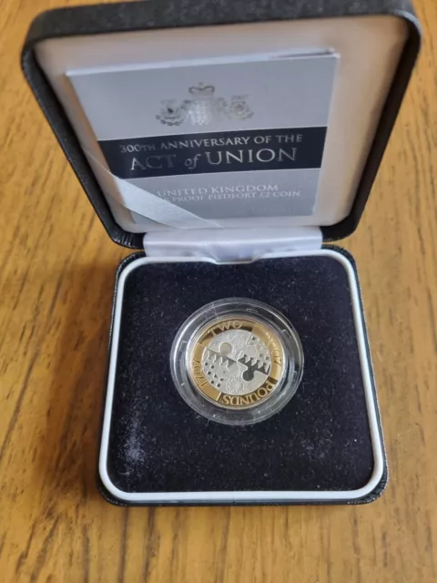 2007 Piedfort Silver proof two pound £2 coin - 24g : Act of Union