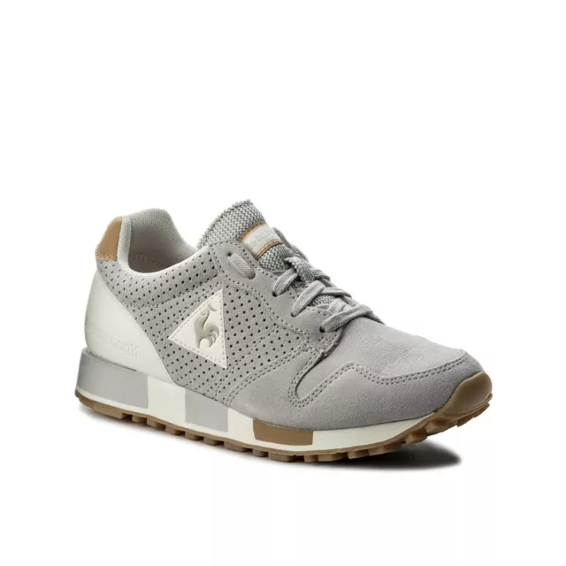 Le Coq Sportif Omega Premium Lace-Up Grey Synthetic Mens Trainers 1810184 2