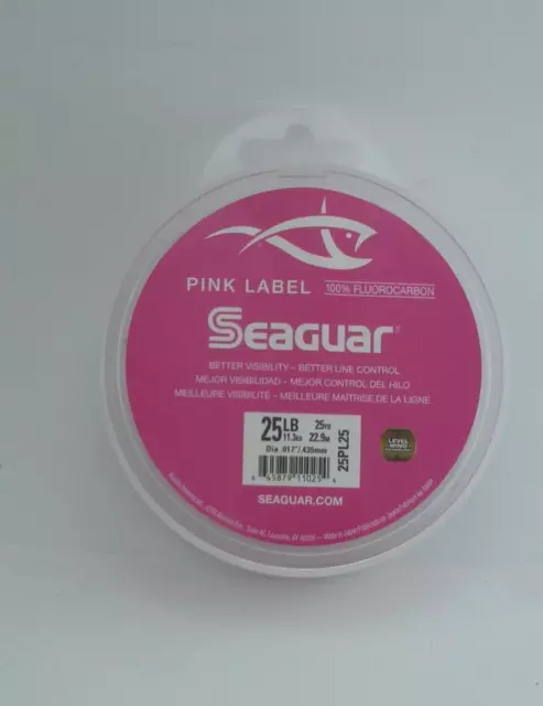 Seaguar 25PL25 Rose Label Leader Fluorocarbone Matériel 25LB Test 22.9m